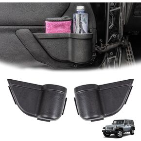 توسيع جيوب تخزين الباب الأمامي، صندوق منظم لإدخال جانب الباب مع حامل أكواب لسيارة جيب رانجلر JK JKU Sports Sahara Rubicon Unlimited 2/4 باب، أسود، مشبك، يسار ويمين in Kuwait