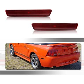 For 1999 2000 2001 2002 2003 2004 Mustang Rear bumper Reflectors side marker lights housing Smoked Lens