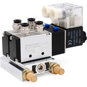 Electrical Pneumatic Twin Solenoid Valve 4V210-08 DC 24V PT1/4 5 Way 2 Position Manifold Base Muffler Quick Fittings Set