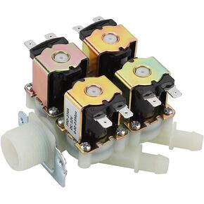 N/C Water Inlet Valve, DC 12V DN20 G3/4" 1 in 4 out Plastic Solenoid Valve Electromagnetic Valve Normally Closed Water Drain Valve