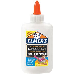 Elmer's Liquid PVA Glue, Washable, White, 118ml– Great for Making Slime