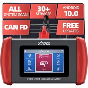 XTOOL IP608 Automotive Diagnostic Scan Tool, Lifetime Free Update, All System OBD2 Scanner with 30+ Resets, CAN FD, ABS Bleeding, Transmission, Injector Coding, Oil/EPB/SAS/BMS/Throttle/TPMS Reset