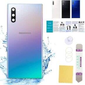 Compatible for Samsung Galaxy Note 10 Replacement Back Glass Cover 6.3-Inches SM-N970 All Carriers with Installation Manual + Repair Tool Kit (Aura Black)