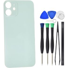 Back Glass for iPhone 12 Mini A2399 A2176 A2398 Replacement with Pre Cut Adhesive - 5.4" Green
