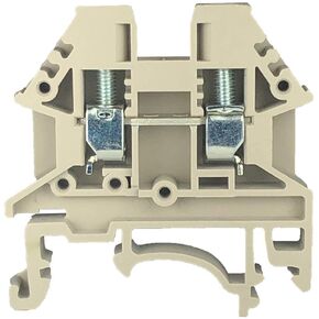Dinkle DK2.5N DIN Rail Terminal Block Beige Screw Type UL 600V 20A 12-22AWG, Pack of 50