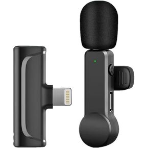 ميكروفون لاسلكي على شكل طية صدر السترة لهاتف iPhone iPad، ميكروفون لاسلكي بمشبك على طية صدر السترة لتسجيل فيديو TikTok Facebook والبث المباشر VLOG in Kuwait