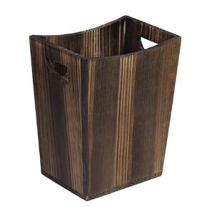 LIANTRAL Wood Trash Can, Bathroom Trash Can Rustic Farmhouse Style Wastebasket Bin for Bedroom, Office, Living Room, Bathroom Garbage Can, Rustic Gray