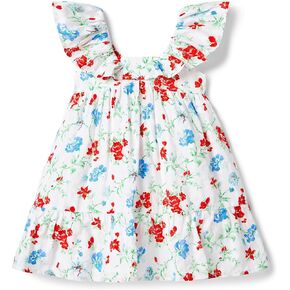 Janie and Jack Girls Flutter Sleeve Floral Dress (Toddler/Little Big Kids)