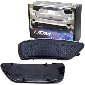iJDMTOY Smoked Lens Rear Bumper Reflector Lenses Compatible with Jeep 2011-2020 Grand Cherokee WK2, Compass & Dodge Journey, OE-Spec LH RH Assembly