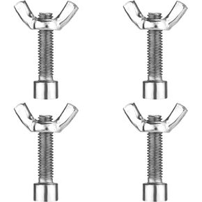 4pcs Bat Pins for Pottery Wheel, Including 4pcs 1/4x1" Bolts and 4 Bat-Shaped Nuts, Stainless Steel Bat Pins Replacements Pottery Tools for Any Standard Ceramic Wheel Head and Pottery Bat