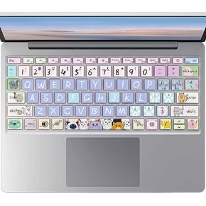 Keyboard Skin for 2021 2020 Microsoft Surface Laptop Go 12.4" & 2022 Surface Laptop Go 2/2023 Microsoft Surface Laptop Go 3, 12.4 inch Laptop Go Protective Keyboard Cover, Cute Cat