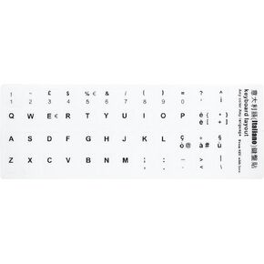 [2PCS Pack] HRH Thai Keyboard Stickers,PC Keyboard Stickers Black Background with White Lettering for Computer