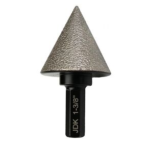 JDK Diamond Beveling Chamfer Bit, Vacuum Brazed 1-3/8 Inch Countersink Drill Bits for Existing Holes Marble Granite Ceramic Countersink Hole Trimming and Enlarging 5/8‘’-11 for Angle Grinder(1-3/8‘’)