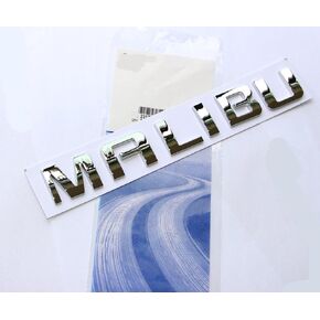 1x OEM Malibu Nameplate ABS Letter Emblem Badge Replacement for Malibu Glossy (Chrome)