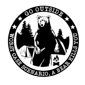 Go Outside Worst Case Scenario A Bear Kills You Sticker Viynl Decal Sticker for Windows, Car Sticker | Cars Trucks Vans Laptops, Bumper Sticker, Size 6'', Black