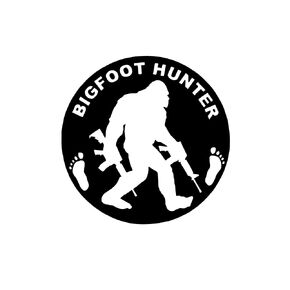 Big Foot Hunter Car Sticker Decal Outdoor Vinyl Decal Truck Bike Van Wall Decor 8 Inches (WHITE)