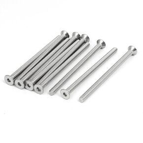 uxcell M6x100mm 304 Stainless Steel Flat Head Hex Socket Cap Screws DIN7991 10pcs