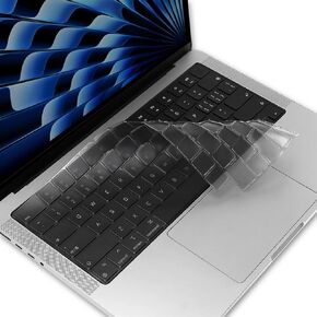 ProElife Keyboard Cover Skin for 2024-2022 MacBook Air 13.6 inch 15.3 inch M3 M2 Chip A2681 A2941 U.S Enter TPU Protector for MacBook Air 13'' 15'' M3 M2 2024 2023 2022 Accessory (Tint Black)