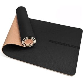 SIMIAN Yoga Mat Thick 9mm Double Sided Non Slip Workout Mat for Men Women with Carrying Strap - Professional TPE Fitness Mat for Exercise, Yoga, Fitness, Pilates, and Floor Workouts (72" x 24")