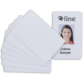 C-Line Graphics Quality Video Grade PVC Card for ID Badges, White, 100 per Pack (89007) (Pack of 2)