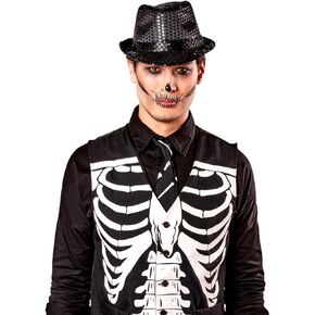 Forum Novelties Sequined Fedora with Lights, Black
