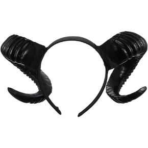 Sheep Horn Headband Gothic Sheep Horn Hair Hoop for Halloween Christmas Cosplay Costume Party