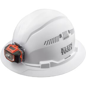 Klein Tools 60407 Hard Hat, Light, Vented Full Brim Style, Padded, Self-Wicking Odor-Resistant Sweatband, White