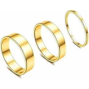 3pcs 14K Gold Stacking Rings Set for Women Dainty Stackable Rings for Girls Jewelry Gifts