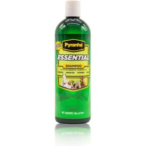 Pyranha Essential Shampoo - With Geraniol, Argain Oil, Vitamin E, Coconut Oil, and Aloe Vera - Die & Paraben Free, Long Lasting Smell, Biodegradable - Shampoo for Horse, Dogs, Cats, and more - 16 OZ