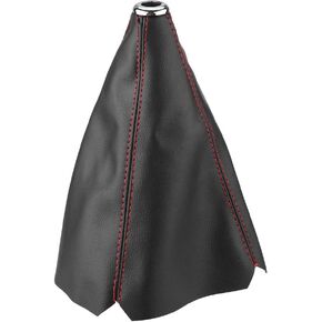 Gear Shift Boot, Pu Leather Shift Boot Car Gear Gaiter Shift Shifter Boot Gear Shifter Cover Black Bright Red Stitch