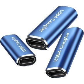 ANDTOBO USB C Female to Female Adapter, 3 Pack USB C 4 Female to Female Adapter Coupler, Supports Magsafe Charging and Fast Charging 100W & Data Transfer Extension Connector for USB C Devices