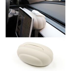 Silicone Tissue Holder for Tesla Model 3 Model Y Model S Model X Accessories Car Tissue Box with Elastic Band for All SUVs or Trucks (Beige)