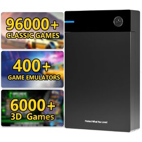 Kinhank 12TB Retro Gaming HDD Hard Drive with 96000+ Games,Retro Game Console Compatible with 400+ Emulators,6000+3D Games,Portable Game Hard Drive Disk Compatible with Win-7/8/10/11,Gifts for Men