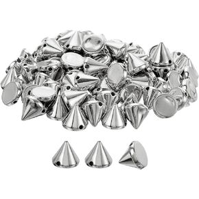 uxcell 200Pcs Acrylic Spike Cone Studs, 6x6mm Flat Back Sew on Glue on Punk Spike Beads for Garments, Shoes, Bags Embellishment (Bronze Tone)