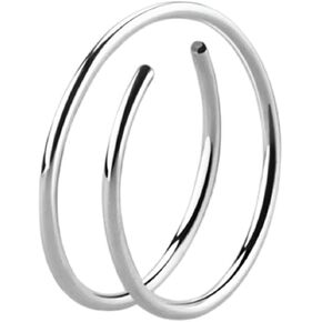 20GA Sterling Silver Spiral Double Hoop for Single Piercing Nose Ring