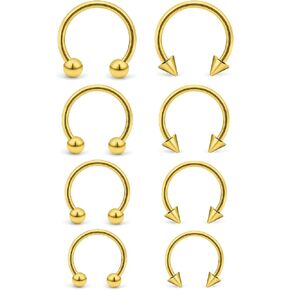 Lcolyoli 20G Septum Ring Surgical Steel Smiley Piercing Jewelry Nose Septum Rings Hoop Lip Piercing Jewelry for Women Men 6-12mm