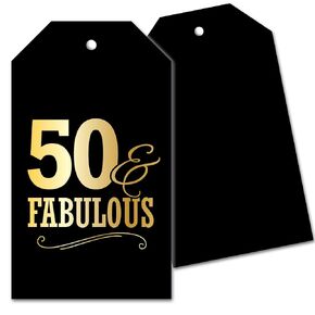 Set of 25-50th Birthday Party Favor Tags - 50 and Fabulous
