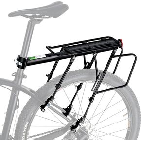 ROCKBROS Rear Bike Rack, Quick Release Bike Cargo Rack, 55LB Load Capacity Bicycle Rear Rack, Adjustable Aluminum Alloy Bike Carrier Rack for 26"-29" MTB, Road Bike, E-Bike