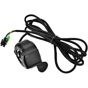 Thumb Throttle Speed Control, 12V - 99V Ebike Scooter Electric Bike Thumb Throttle with LCD Battery Voltage Display Accessory