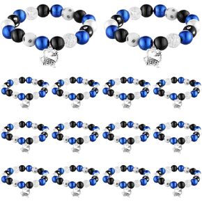 Quelay 12 Pcs Cheer Bracelet Cheerleader Gifts for Girls Cheerleading Charm Bracelet Bulk Cheer Jewelry for Cheerleaders Cheer Coaches or Team