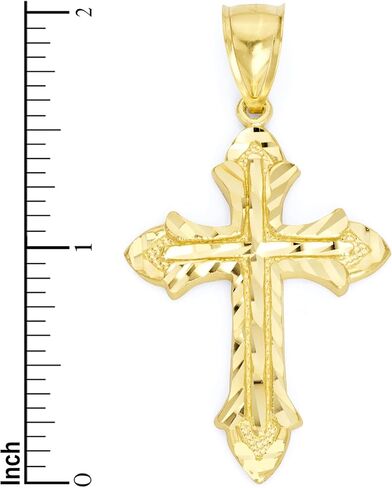 قلادة صليب من الذهب الصلب الحقيقي عيار 10 قيراط للقلادة، مجوهرات صليب بيزنطي ديني للرجال، هدايا مسيحية له in Kuwait