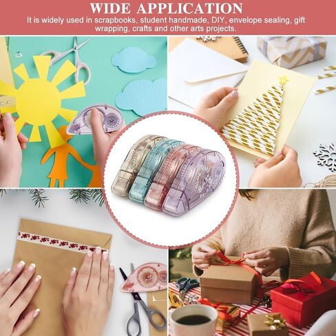 4 عبوات من بكرة الشريط مزدوجة الجوانب، شريط سجل القصاصات، لوازم سجل القصاصات، شريط لاصق لاصق لمشاريع الفنون اليدوية in Kuwait