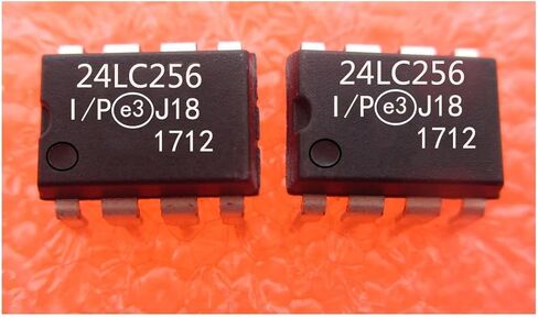24LC256-I/P DIP-8 256K I2C EEPROM 32K x 8 Serial 400KHZ 2 PCS in Kuwait