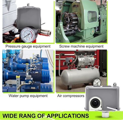 مفتاح ضغط المياه FLUENTPOWER 40-60 رطل لكل بوصة مربعة، مفتاح مضخة هواء للتحكم في مضخة البئر مع 1/4 بوصة أنثى NPT، مفتاح قطع الضغط المنخفض، عمود زنبركي تفاضلي مزدوج قابل للتعديل in Kuwait