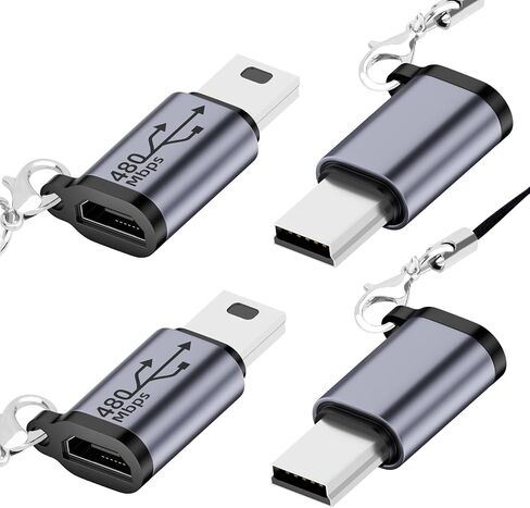 USB C to Mini USB Adapter - 4 Pack Female/Male Convert Connector for Digital Cameras, Computers & GPS in Kuwait