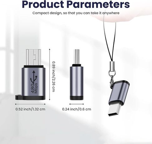 USB C to Mini USB Adapter - 4 Pack Female/Male Convert Connector for Digital Cameras, Computers & GPS in Kuwait