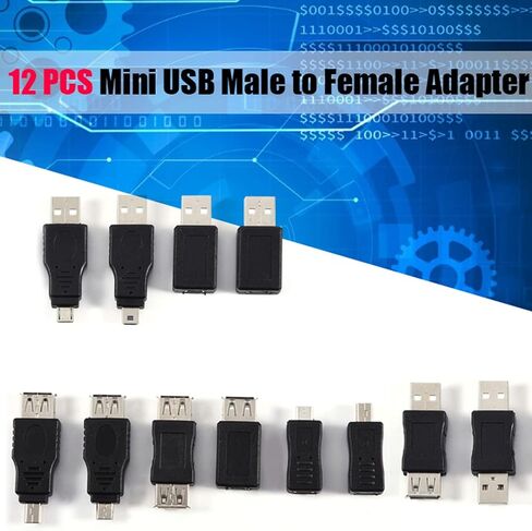 محول USB صغير VGEBY، 12 قطعة محولات USB2.0 متعددة محولات ذكر أنثى صغيرة موصلات تحويل موصل دعم الشحن محول USB صغير إلى محول USB أنثى in Saudi Arabia