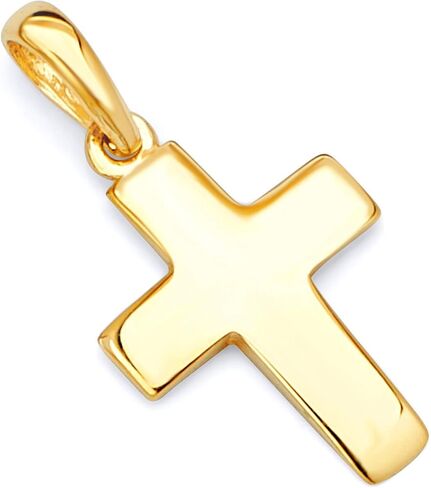14k REAL Yellow Gold Cross Religious Charm Pendant (Size : 20 x 10 mm) in Saudi Arabia