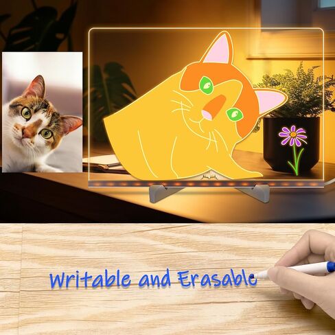 LED Note Board with Colors, Glowing Acrylic Dry Erase Board, Light Up LED Letter Message Board, Clear Desktop Glow Memo Note White Board Drawing Board with Stand and 7 Markers for Gift (11.8 * 7.9in) in Saudi Arabia