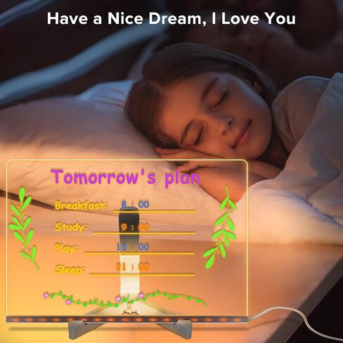 LED Note Board with Colors, Glowing Acrylic Dry Erase Board, Light Up LED Letter Message Board, Clear Desktop Glow Memo Note White Board Drawing Board with Stand and 7 Markers for Gift (11.8 * 7.9in) in Saudi Arabia